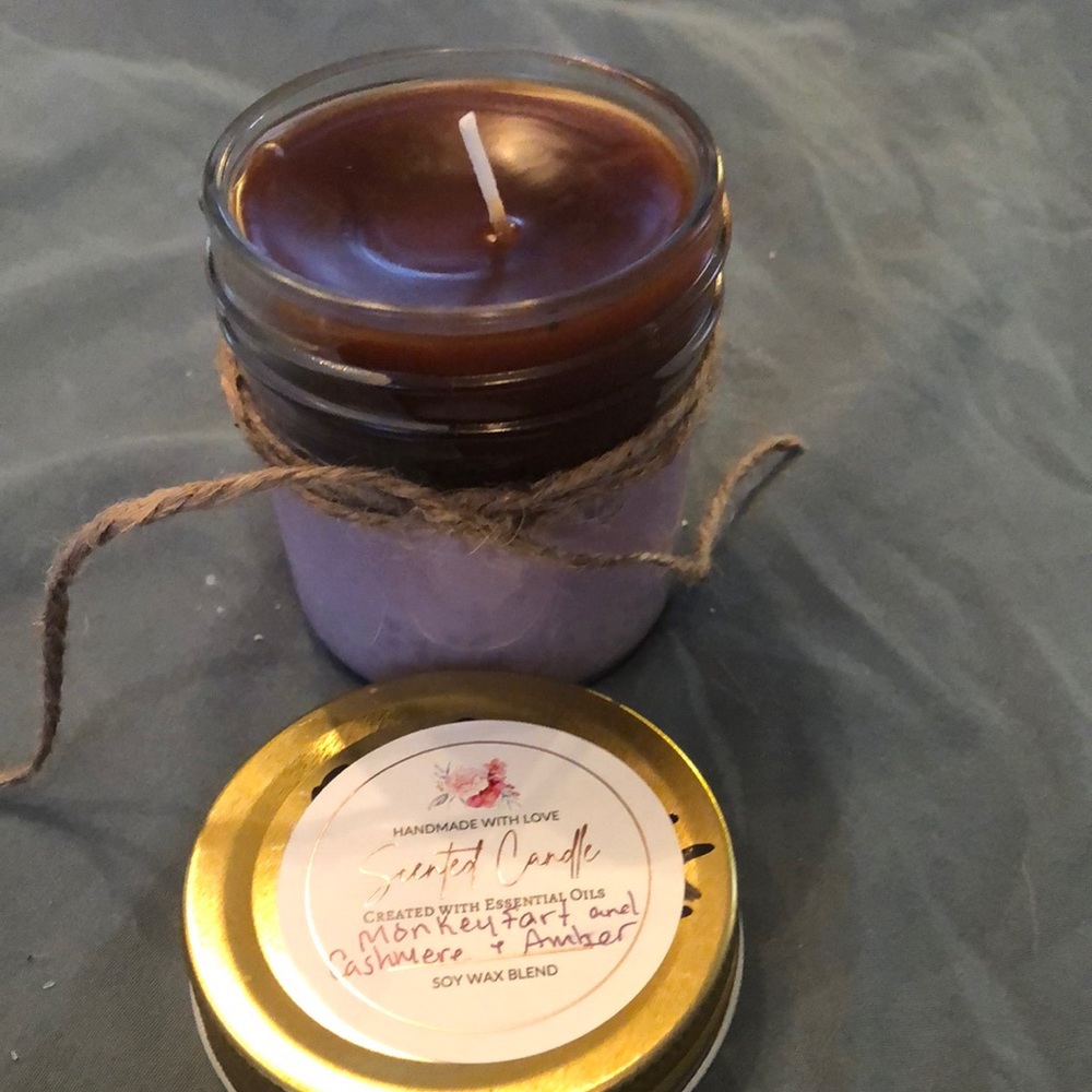 Hand made 6 oz Mason jar soy candle.